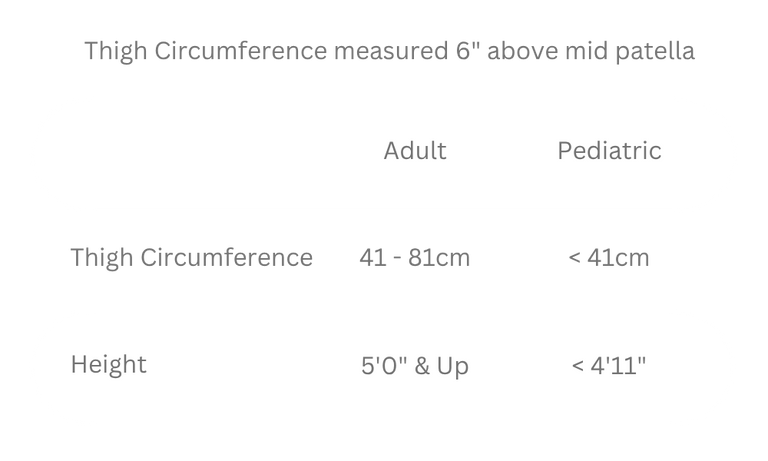 Product size chart