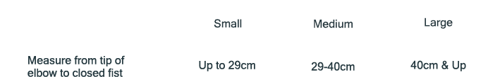 Product size chart