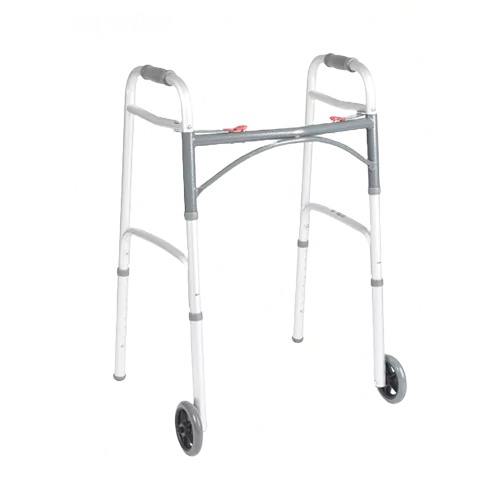 Deluxe Folding Adjustable Walker with 5" Wheels